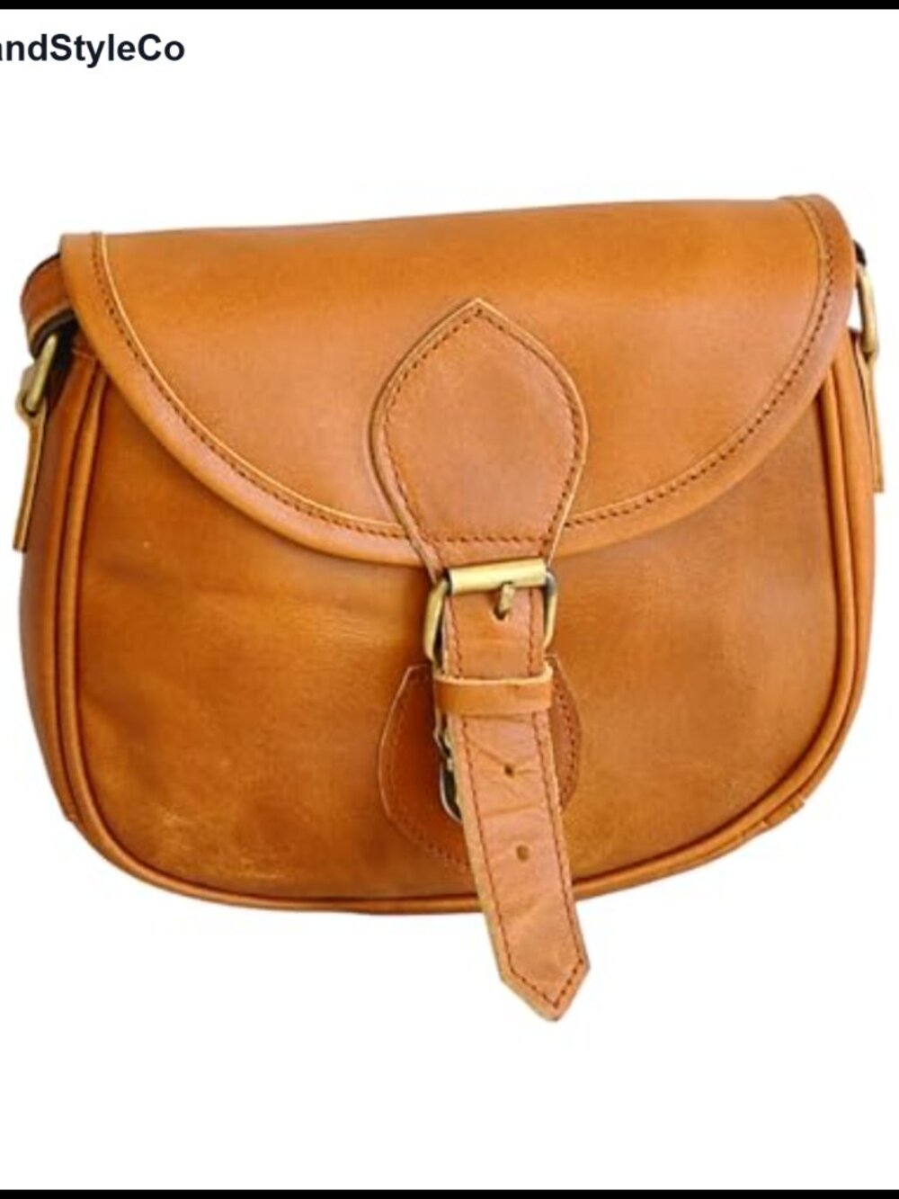 Genuine Buffalo Leather Small Crossbody Shoulder Handbag Vintage Style